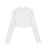 クロップモックネックスリムトップ / CROP MOCK NECK SLIM TOP