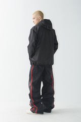 ラウンドラインフーデッドジャケット/BSR2223FWJK045 ROUND LINE HOODED JACKET BLACK