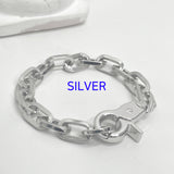 11mm ラウンド チェーン リンク ブレスレット / [BLESSEDBULLET]11mm round chain link bracelet_dark silver/silver