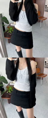 レースシャーリングビスチェ / Lace shirring bustier (4 colors)