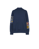GRANNY SQUARE HALF ZIP UP SWEATSHIRT NAVY (6691434201206)