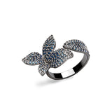ブルーブロッサムリング/Blue Blossom Ring (black silver)