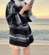 ストライプウェーブニットウェア/Stripe wave Knitwear