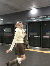 Aki Checkered Pleats Skirt