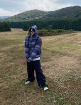 No.0450 P pattern fleece hood JK (3color)