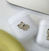 White Cat Float Vintage Cat AirPods Case_Matt