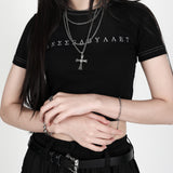 ビームス クロス チェーン ネックレス / [BLESSEDBULLET] BEAMS cross II chain necklace_dark silver/antique silver