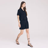 クロップツーポケットシャツ / CROP TWO POCKET SHIRT(BLACK)