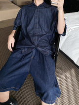 No.0273 denim string half SHIRT