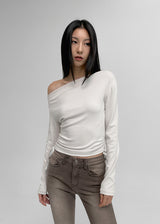 [MADE] Innerple Shirring Uncut Long Sleeve T-shirt