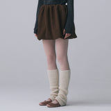 FLEECE VOLUME SKIRT, BROWN