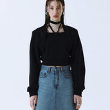  Bolero Layered Sweat_Black