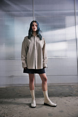 EARTH-COLOR PLEATS SHIRT (Beach Sand) / アースカラープリーツシャツ