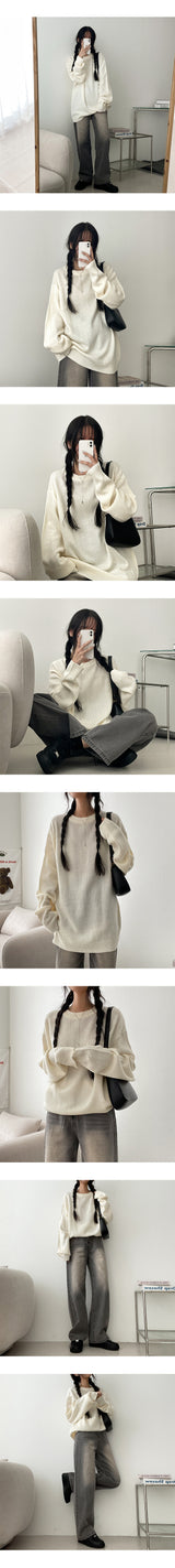Lone washing side banding denim wide pants