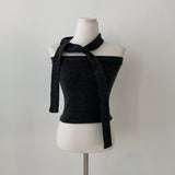 [Purchase window] easel knit top muffler/scarf chocher set-up two piece - 4 colors