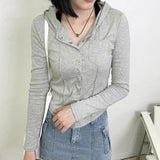 ビッタンボタンフード付きTシャツ / bitdan button hooded t-shirt