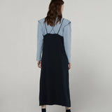 Back point layered dress - Navy (6671623618678)