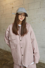 ロゴカラーコットンベーシックジャケット/BSR2223FWJK064 LOGO COLLAR COTTON BASIC JACKET INDYPINK