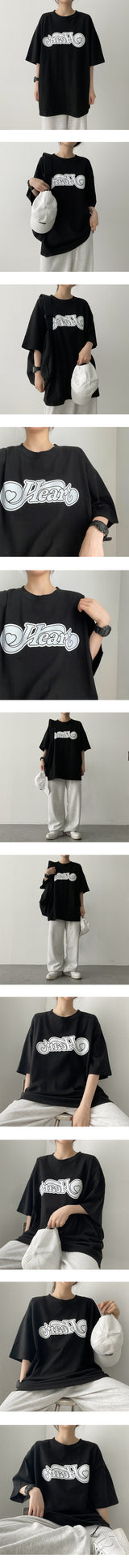 レスボキシーハート半袖Tシャツ / Less Boxy Heart Short Sleeve Tee