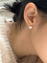 [92.5silver] crump heart earrings (medium)