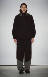 PIPPING MIX ANORAK HOODIE_BLACK