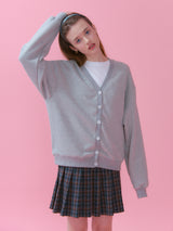 COTTON V NECK OVERFIT CARDIGAN_GREY (6612499759222)