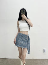 ブリトニースパンコールデニムベルトミニスカート/824. Britney spangle denim belt mini sk