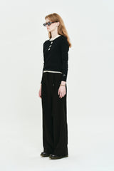 BOHEMIAN LAYERED SLIM LONG SLEEVE [BLACK]