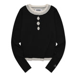 BOHEMIAN LAYERED SLIM LONG SLEEVE [BLACK]