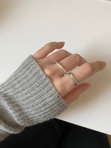 [3 set] modern volume layered ring set