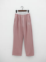 カラーコンビネーションレタリングブラッシュトレーニングパンツ / Color combination lettering brushed training pants (3color)