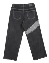 ウェーブワイドワイドブラックデニムパンツ/No.9609 wave widewide black denim PT