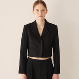 ツイードミニマルクロップジャケット/Tweed minimal cropped jacket