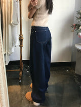 ワイドフィットデニムパンツ / WIDE FIT DARK BLUE DENIM PANTS [17789]