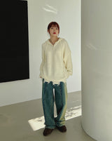 ストレートウォッシュドデニムパンツ/no.5187 Straight Washed Denim Pants (2color)