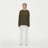 CASHLIKE ROUND NECK KNIT_KHAKI (6612838187126)
