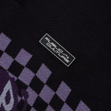 ソーシャルバタフライニットポロ / Social Butterfly Knit Polo - Black, White, Purple & Soft Purple