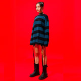 0 2 Damaged Wool Stripe Knit - BLUE (6626815082614)