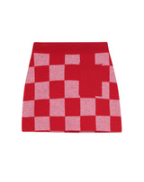 CHECKERBOARD KNIT MINI SKIRT RED (6608602169462)
