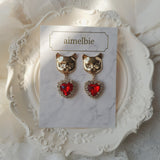 メルビーザキャットシリーズ - レッドハートピアス / Melbie The Cat Series - Red Heart Piercing
