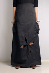 ピアカーゴスカート / PIA CARGO SKIRT-SLASH BLACK