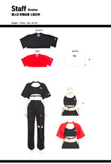 CMショートスリーブショルダークロップTシャツ/TOP(8607) CM Short Sleeve Shoulder Crop Tee