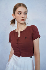 HIDE Tube Top Cardigan (Wine) (6570970349686)
