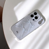 White pearl ribbon jelly hard case (clear)
