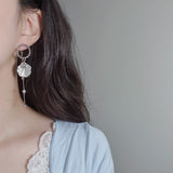 ホワイトシェルリボンプリンセスピアス