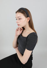 モダンストライプヘアバンド / Modern Stripe HairBand Black