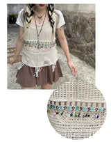 エスニックビンテージニーズニットスリーブレス / Ethnic Vintage Beads Knit Sleeveless