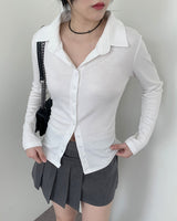 フローア スリムフィット カラー カーディガン/floa slim fit collar cardigan
