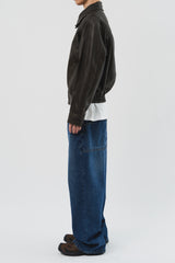 Dad Pigment Leather Jacket (2color)