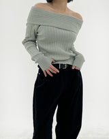 フラッシュオフザショルダーニット / Flash Off-the-shoulder knit (3color)